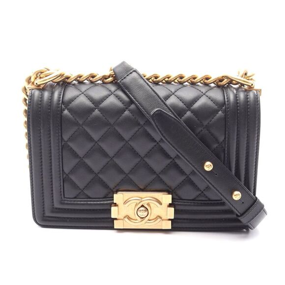 Chanel Boy Small Lambskin Shoulder Bag Black - Picture 1 of 10